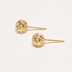 BTV069 Bông tai vàng Senyda trái châu đồng tiền giác