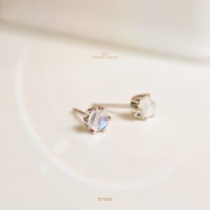 BTV268 Bông tai vàng Senyda nụ đá 6 chấu đá Moonstone