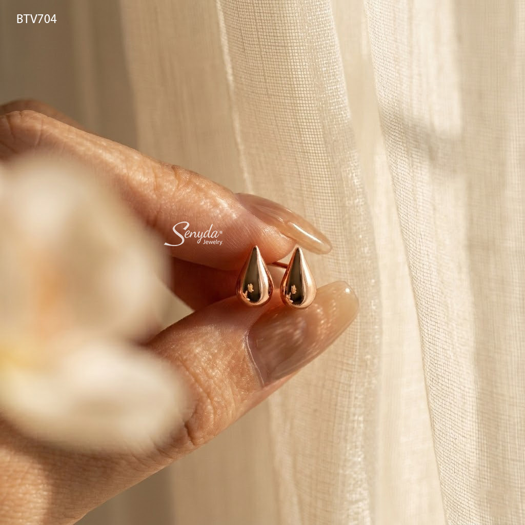BTV704 Bông tai vàng Senyda giọt nước nhỏ