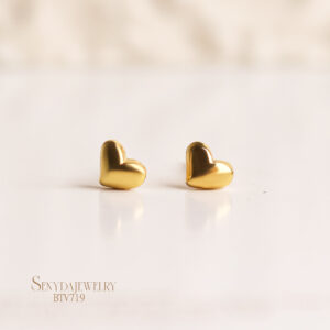 BTV719 Bông tai vàng Senyda tim trơn