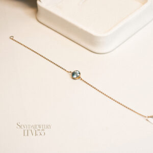 LTV155 Lắc tay vàng Senyda đá Zircon xanh