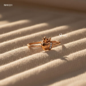 NHV231 Nhẫn vàng Senyda trái táo trơn dãy nụ đá