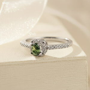 NHV237 Nhẫn vàng Senyda halo vuông bo góc