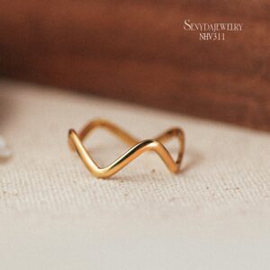 NHV311 Nhẫn vàng Senyda lượn sóng trơn