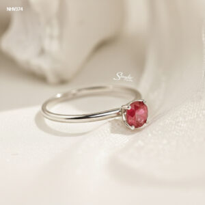 NHV374 Nhẫn vàng Senyda đá Ruby 4 chấu nhỏ