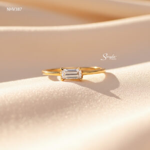 NHV387 Nhẫn vàng Senyda mặt đá chữ nhật