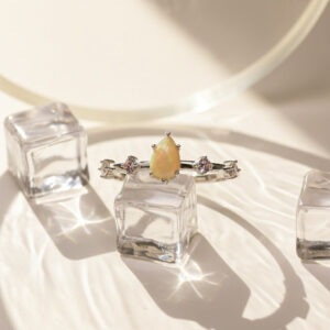 NHV546 Nhẫn vàng Senyda giọt nước 6 chấu đai đá rời