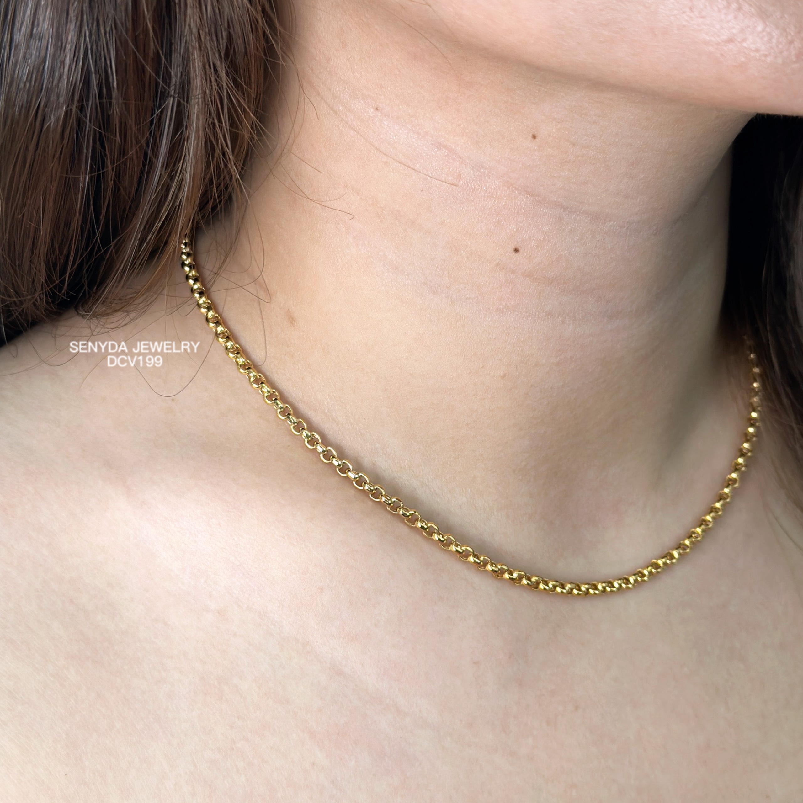 DCV199 Dây chuyền vàng Senyda chữ cong tròn lớn