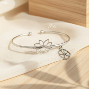 VT003 Vòng tay bạc Senyda hoa lá sen
