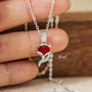 DC209 Dây chuyền bạc Ý Senyda hồ ly đá