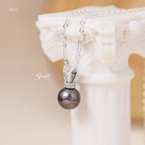 DC612 Dây chuyền bạc Ý Senyda ngọc trai treo móc đá nhỏ