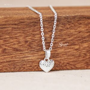 DC737 Dây chuyền bạc Ý Senyda trái tim giác lưới nhỏ