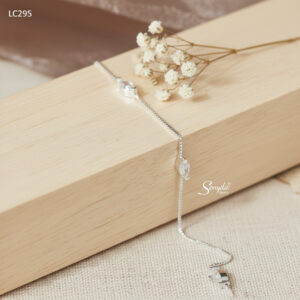 LC295 Lắc chân bạc Ý Senyda dây mì đá hạt dưa