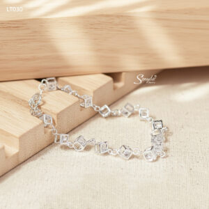 LT030 Lắc tay bạc Ý Senyda dây cubi đá