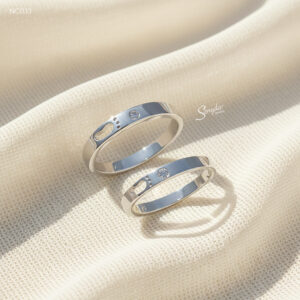 NC033 Nhẫn đôi bạc Ý Senyda bàn chân rỗng