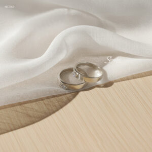 NC063 Nhẫn đôi bạc Ý Senyda 1 hột trơn