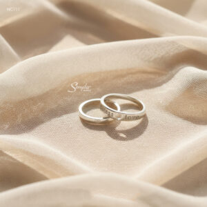 NC111 Nhẫn đôi bạc Ý Senyda bản tim