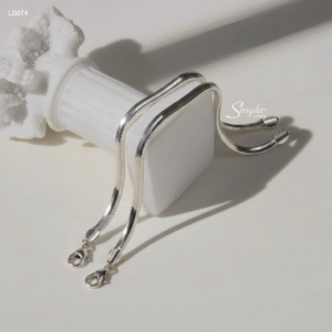 LD074 Lắc đôi bạc Ý Senyda mì ép phồng bản nhỏ