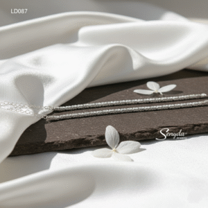 LD087 Lắc đôi bạc Ý Senyda dây thắt vuông bản