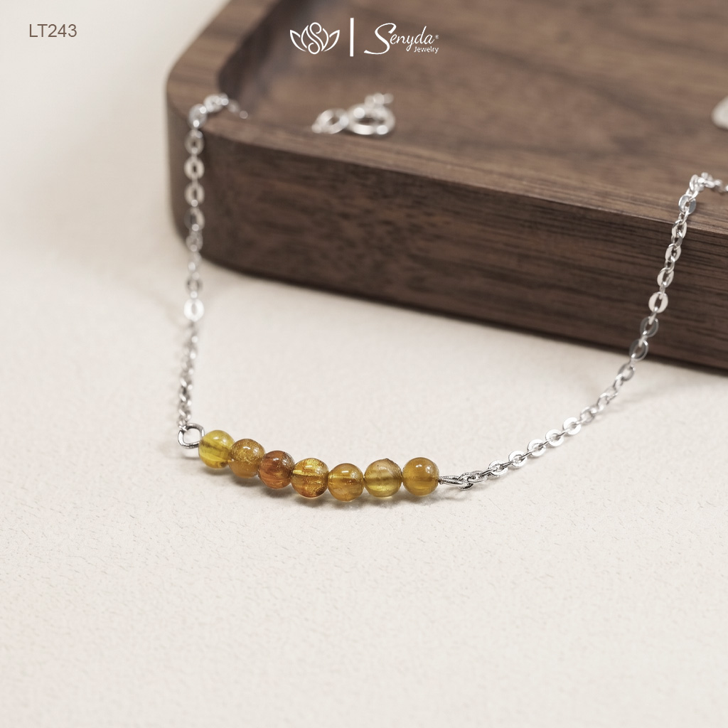 LT243 Lắc tay bạc Ý Senyda thanh Tourmaline ngang