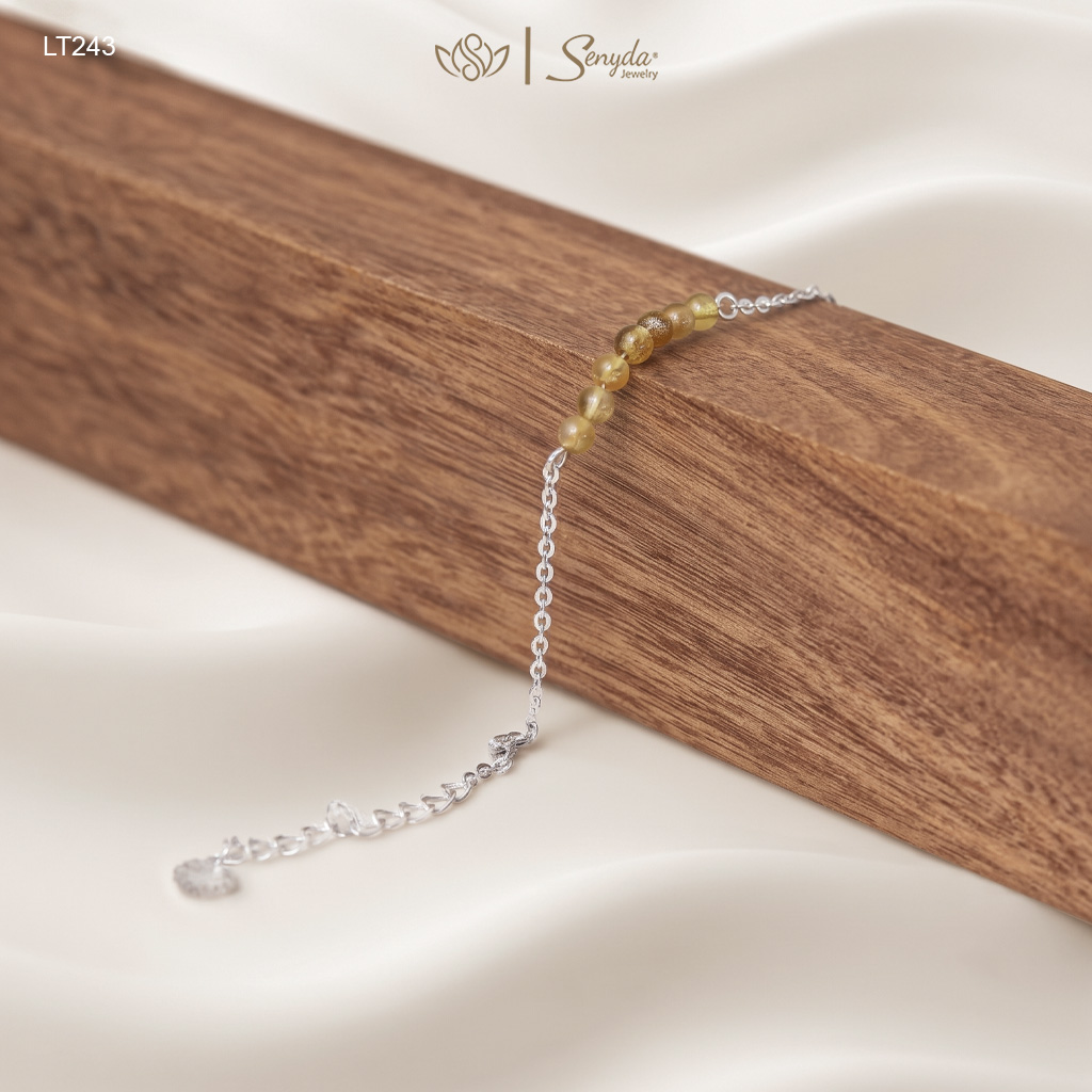 LT243 Lắc tay bạc Ý Senyda thanh Tourmaline ngang