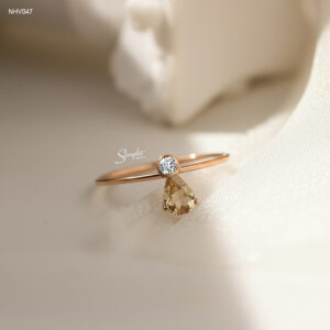 NHV047 Nhẫn vàng Senyda giọt nước đá Tourmaline vàng