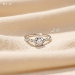 NHV126 Nhẫn vàng Senyda nụ đá dãy đá tròn
