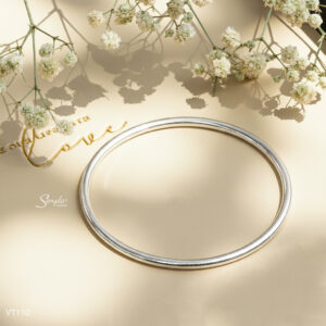 VT110 (Vòng đặc) Vòng tay bạc nguyên chất Senyda trơn