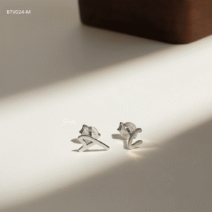 BTV024-M Bông tai bạc custom Senyda chữ cái