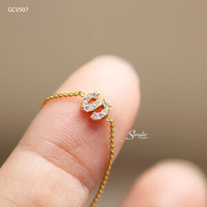 NHV040-M Nhẫn vàng custom Senyda dây mặt chữ đính đá