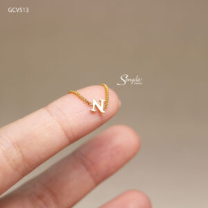 NHV039-M Nhẫn vàng custom Senyda dây mặt chữ