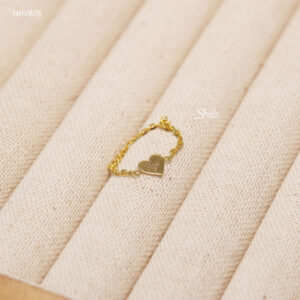 NHV039-M Nhẫn vàng custom Senyda dây mặt trái tim khắc chữ