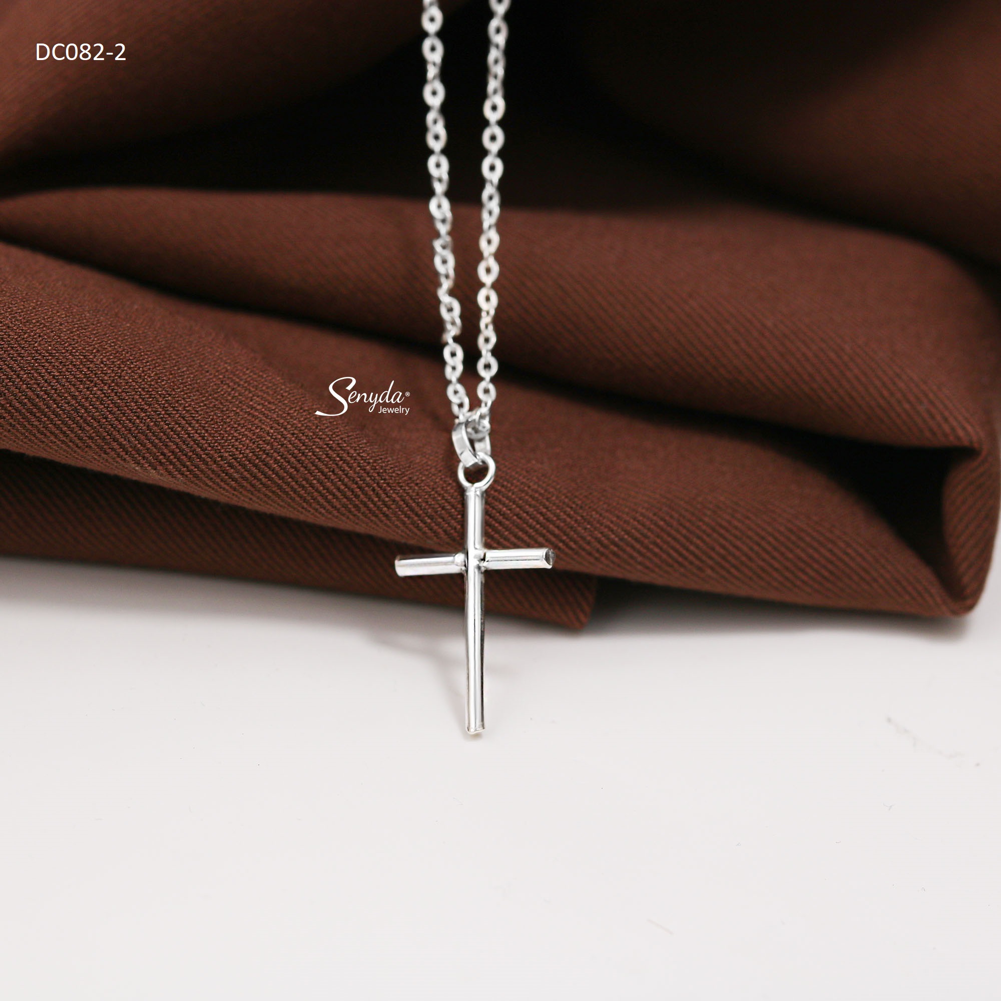 DC082-2 Dây chuyền bạc Ý Senyda Thánh giá trơn nhỏ