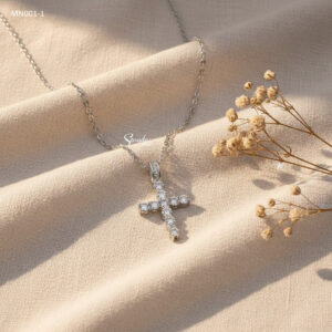 MN001-1 Dây chuyền nam bạc Ý Senyda Mặt Thánh giá đá lớn