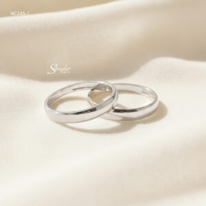 NC245-1 Nhẫn đôi bạc Ý Senyda bản trơn