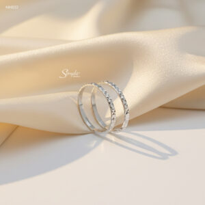 NH832 Nhẫn đôi bạc Ý Senyda giác mảnh bản 1.6li