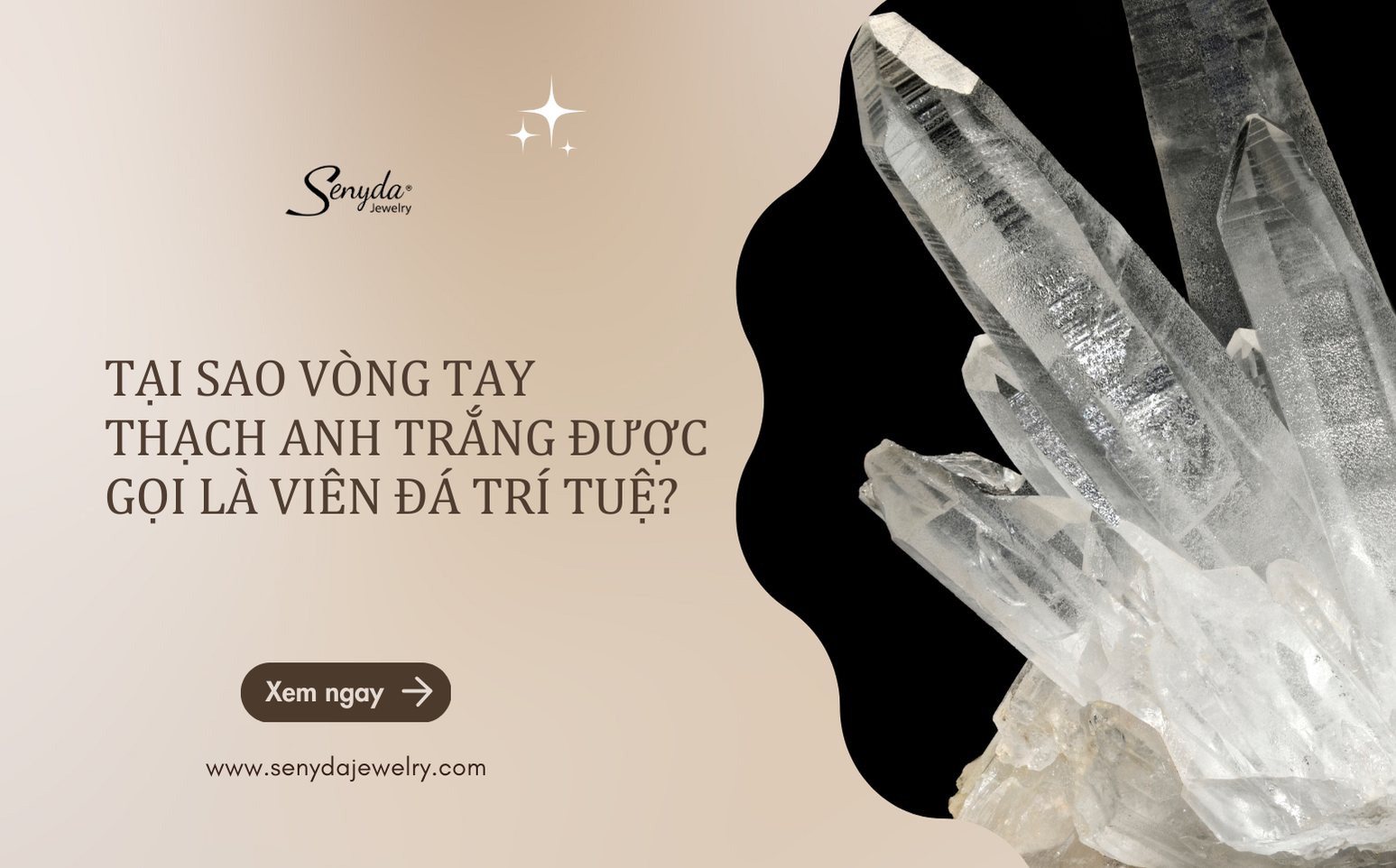 Vòng tay thạch anh trắng