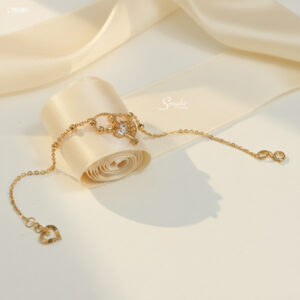 LTV087 Lắc tay vàng Senyda túi xách chìa khóa đá