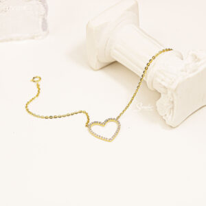 LTV1019 Lắc tay vàng Senyda mặt tim đá rỗng