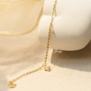 LTV1021 Lắc tay vàng Senyda nụ đá vuông hạt dưa đá nhí treo