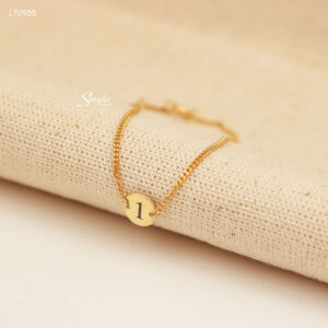 LTV955 Lắc tay vàng Senyda khoen lật thẻ tròn treo