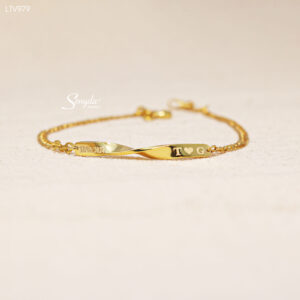 LTV979 Lắc khoen vàng Senyda lật vừa mặt bản xoắn