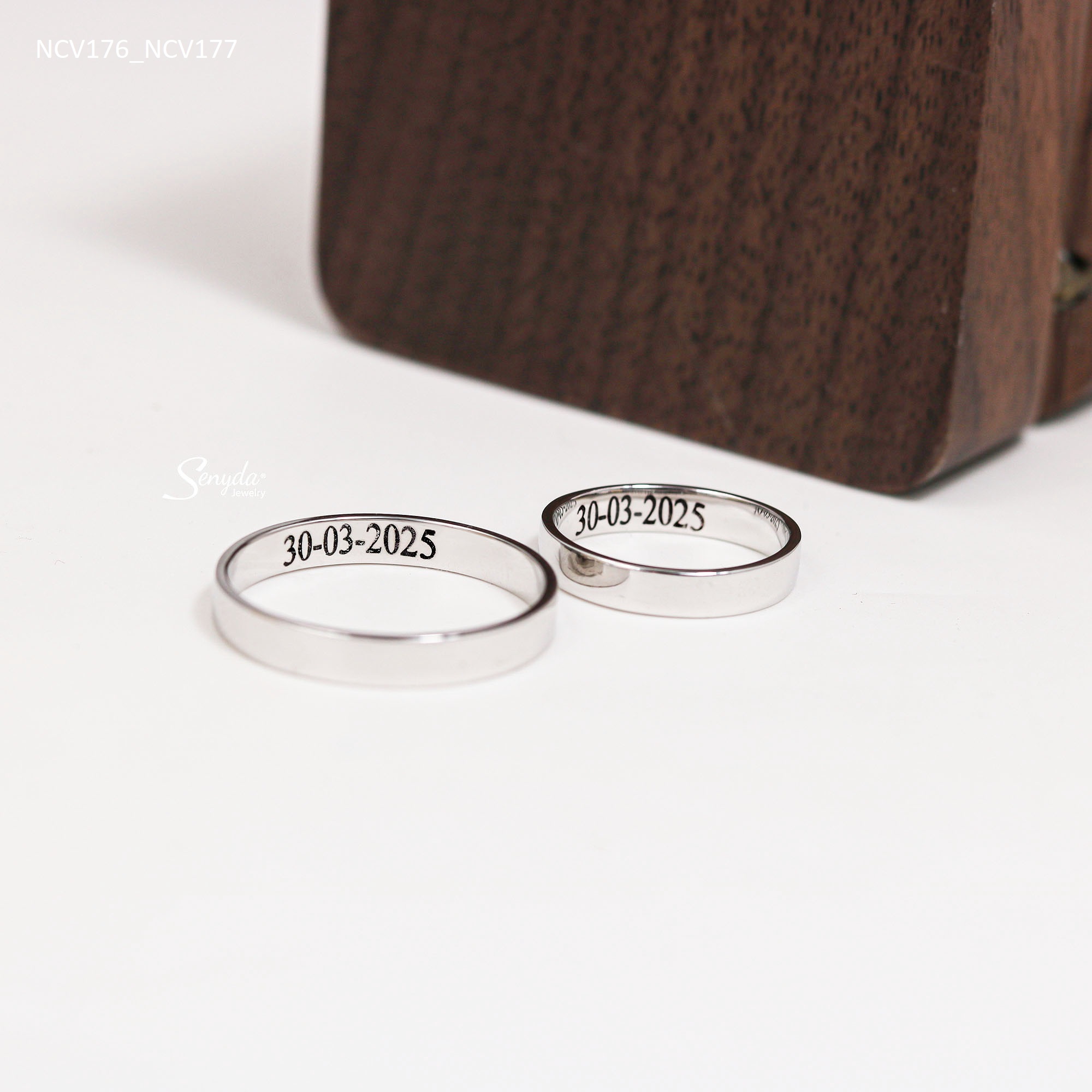 NCV176-NCV177 Nhẫn cưới vàng Senyda bản trơn