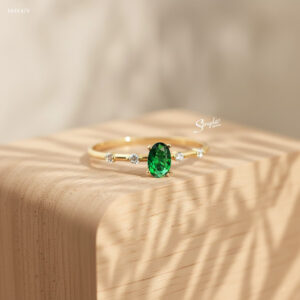 NHV479 Nhẫn vàng Senyda 1 hột oval đai tấm rời