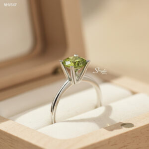 NHV547 Nhẫn vàng Senyda 4 chấu tim lớn