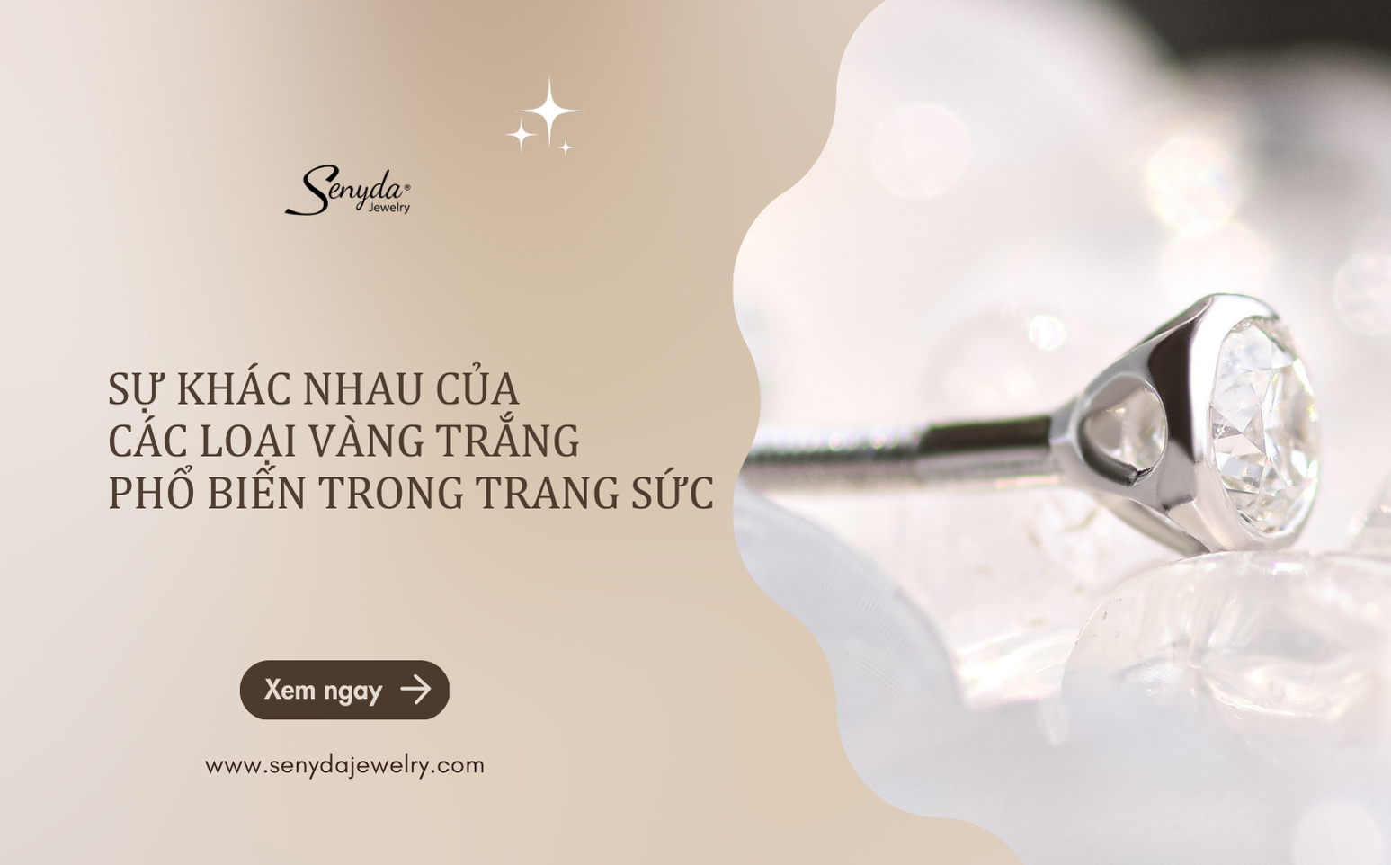 Sự khác nhau của các loại vàng trắng phổ biến trong trang sức