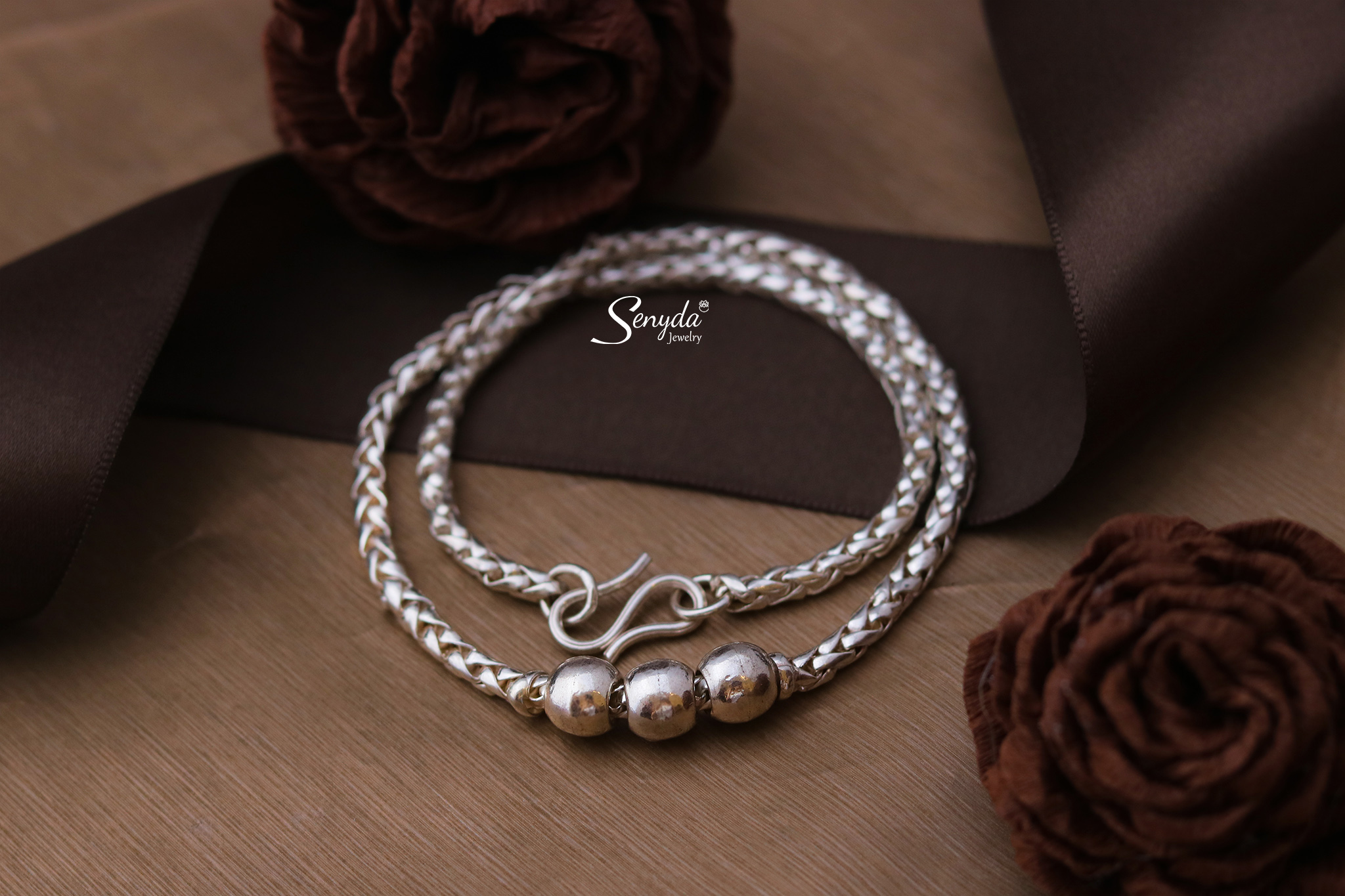 DB004-10 Dây chuyền bạc cho bé Senyda khoen lật ép