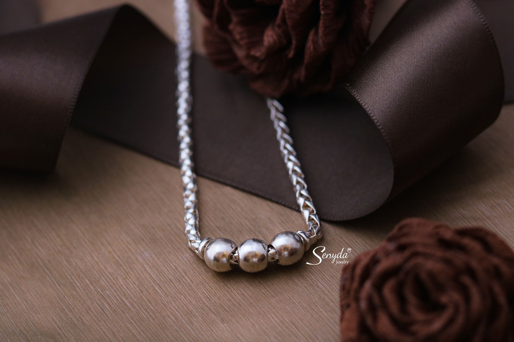 DB004-10 Dây chuyền bạc cho bé Senyda khoen lật ép