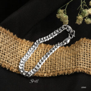 LB060 Lắc tay bạc cho bé Senyda khoen lật dấu ngã bản 5mm