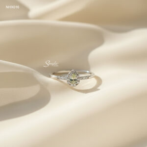 NHX016 Nhẫn kim cương Senyda halo giọt nước